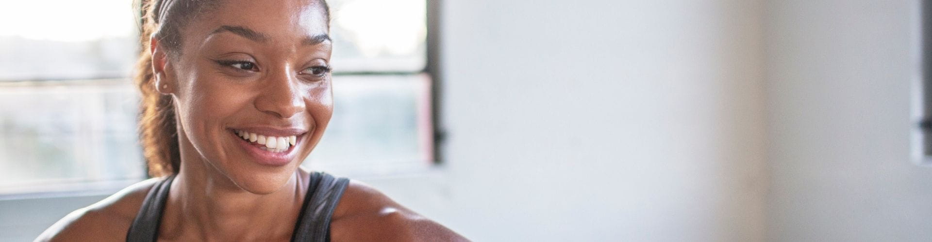 Female athlete smiling